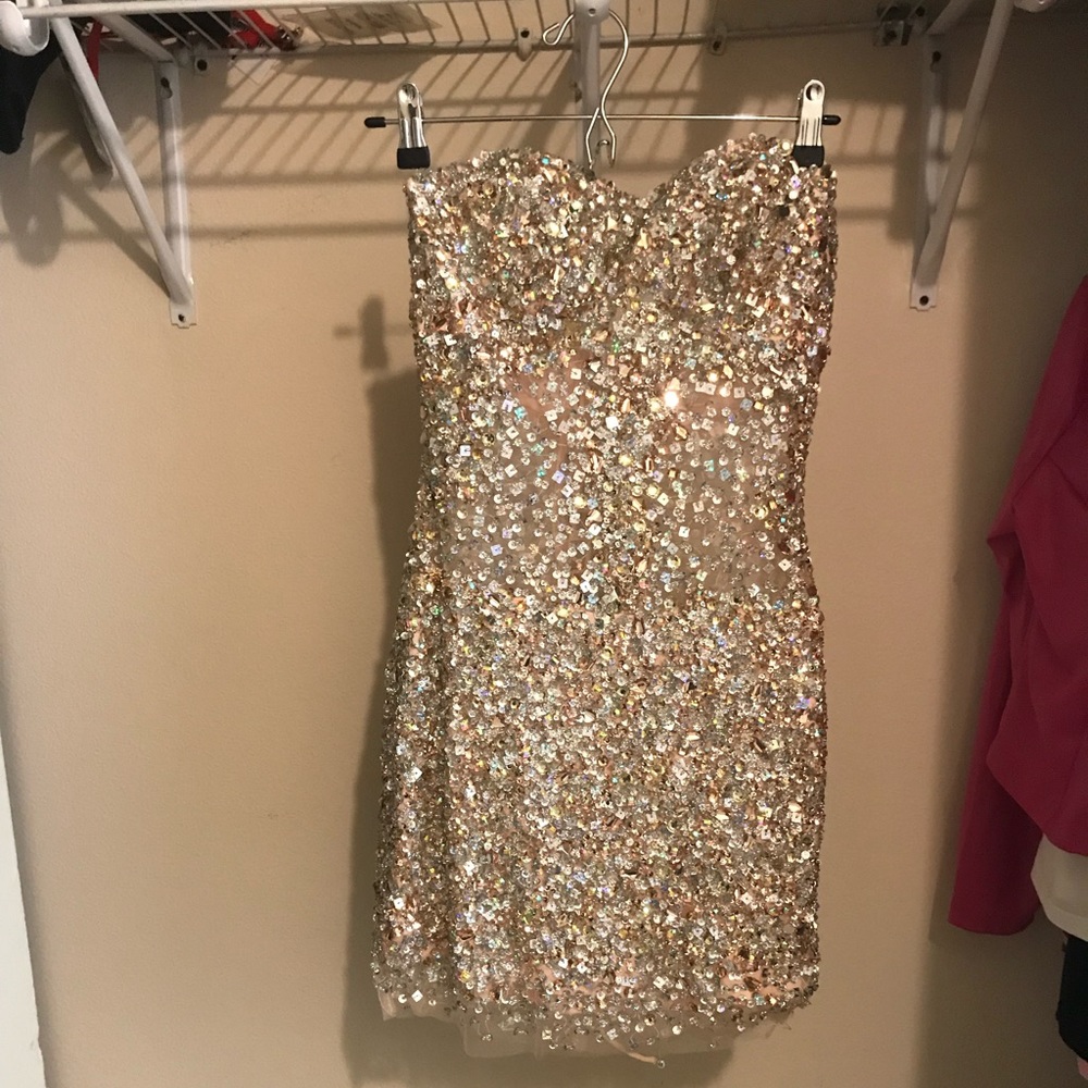 Crystal mini dress Brand new never worn